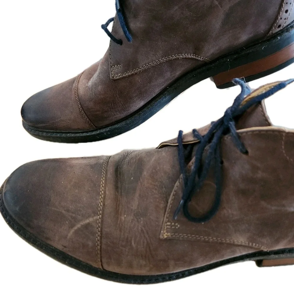 Bostonian Men's Sz 9‎ 1/2 M Dark Brown Treymore Mid-Ankle Chukka Dress Boots